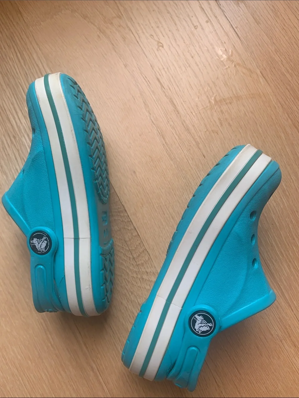 CROCS Kids' Clog in Bright Teal with White Trim